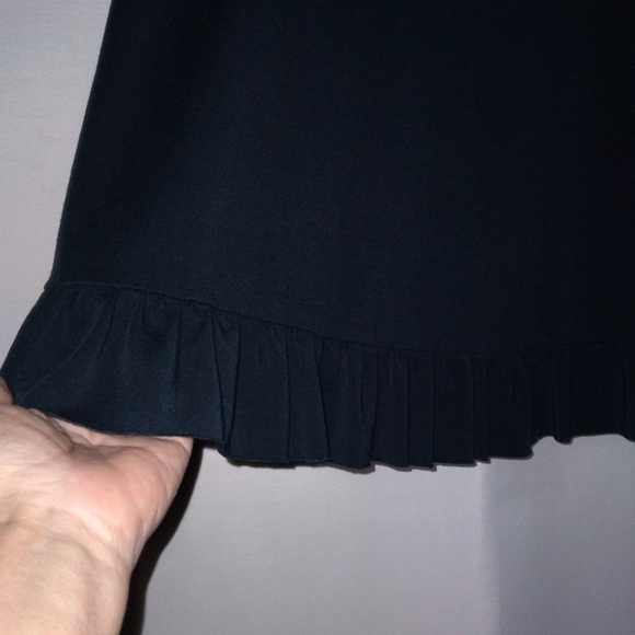 🎁 Free People, Vintage, Hi-Lo, Bohemian, Ruffled, Faux Wrap Skirt in Deep Black - Picture 9 of 12